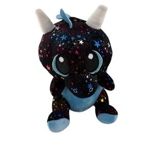 Six Flags Sparkly Stars & Blue Dragon Plush Toy By Ali-Ann Materials 9" Wings